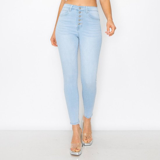 HIGH-RISE EXPOSED BUTTON FLY SKINNY