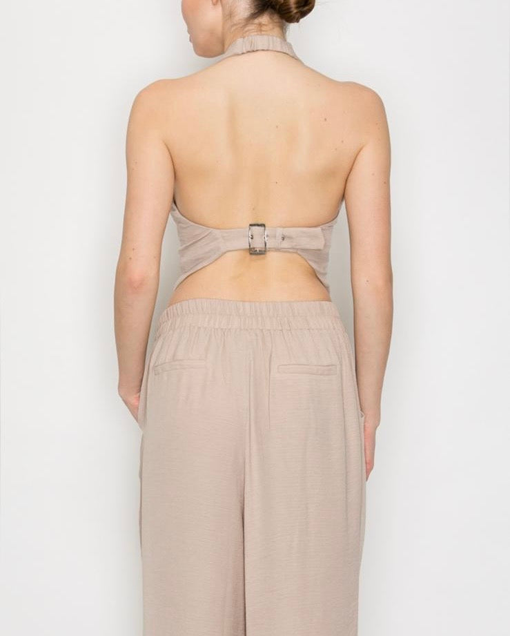 Halter Neck Buttoned Vest