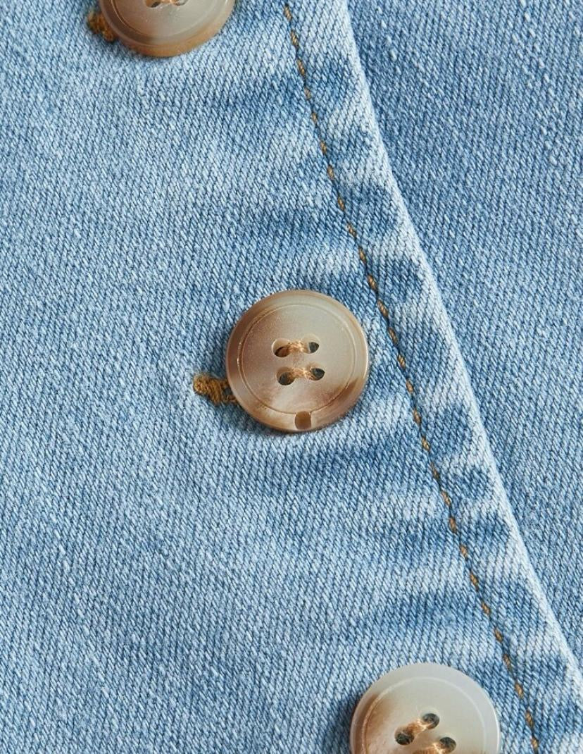 BUTTON FRONT DENIM VEST