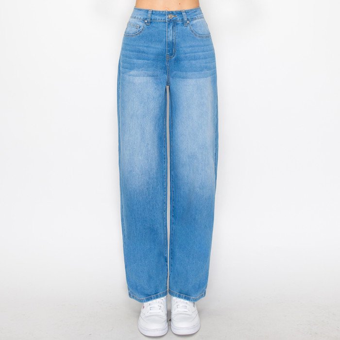 (90340)Basic Wide Leg Jeans