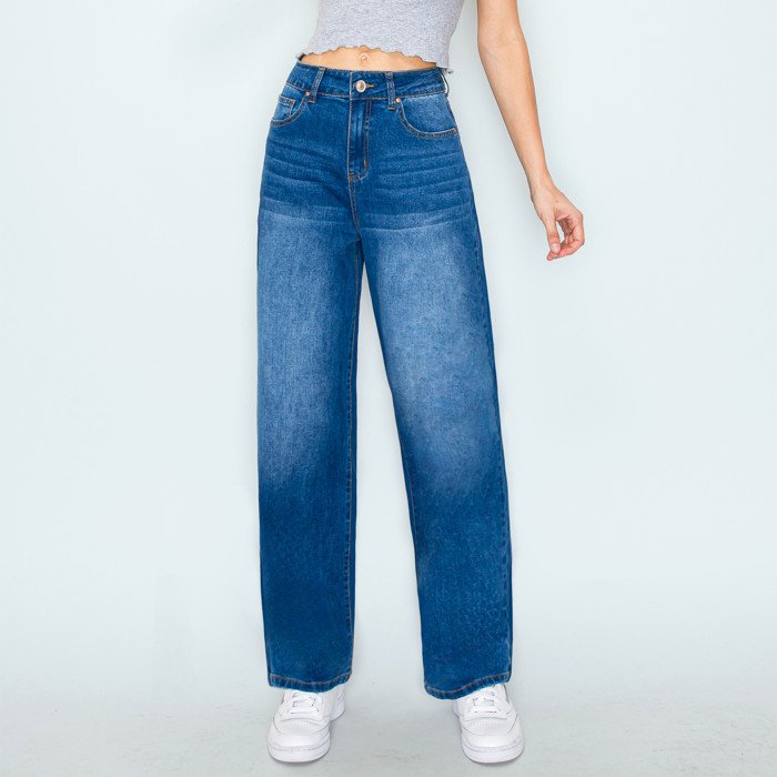 (90340)Basic Wide Leg Jeans