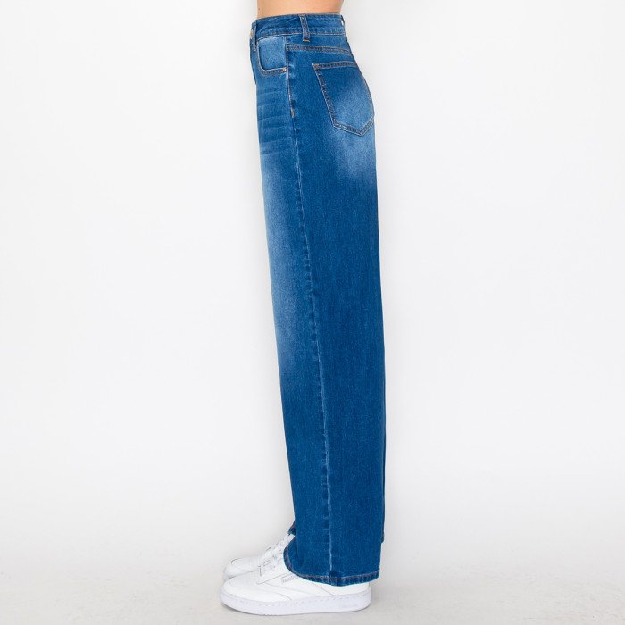 (90340)Basic Wide Leg Jeans